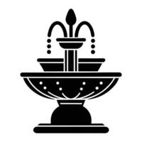 a black and white of a fountain vector