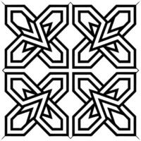 a black and white geometric pattern with four lines vector
