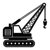 a black and white silhouette of a crane vector