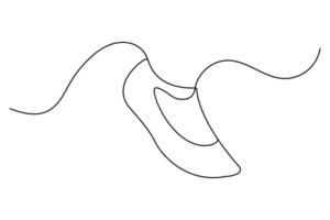 Shoe continuous one line drawing of sports shoes drawn in a one line art style. vector
