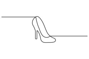 Shoe continuous single line drawing of isolated outline illustration vector