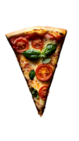 Triangular Pizza Slice with Tomato and Basil png