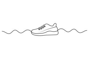 Shoe continuous one line drawing of white background vector