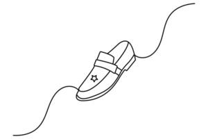 Shoe continuous one line drawing of black and white background vector