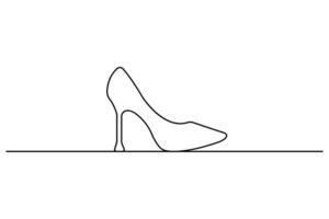 Shoe continuous one line drawing of isolated outline simple icon vector