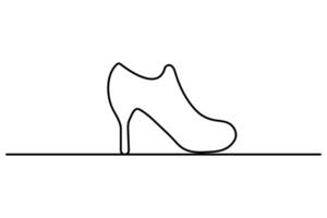 Shoe single continuous one line drawing of isolated outline simple illustration vector