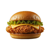 hamburger with cheese, lettuce and tomato on a bun png
