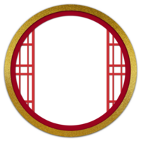 Gold and Red Chinese New Year Frame on transparent background png
