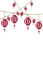 red Lanterns for Chinese New Year on Transparent background png