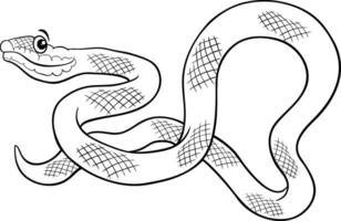 funny cartoon snake reptile animal character coloring page vector