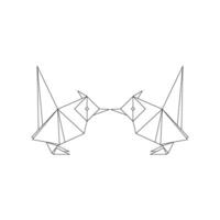 Pair of the Finches, Goldfinch Polygonal Lines, can use for Logo, Pictogram, Bird Figure, Website, Apps, or Graphic Design Element vector