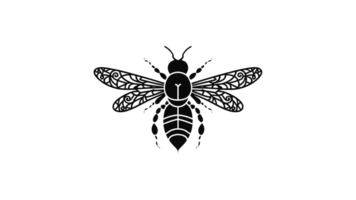 Stylish and Simple Bee Outline for Graphics png