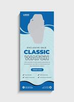 Modern Watch Sale roll up banner or standee design vector