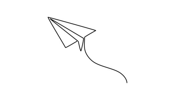 paper plane continuous one line drawing idea outline vector