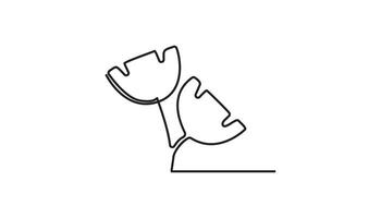 Poppy flower continuous one line drawing Copy Space vector