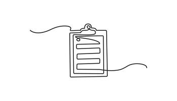 clipboard with checklist continuous one line drawing illustration single line vector