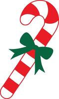 Simple Christmas Candy Cane with Ribbon Design vector