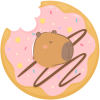 Capybara with donut png
