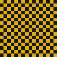 Checkered picnic plaid pattern, black yellow square. vector