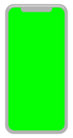 Front View of the Smartphone Silhouette in Green Screen, can use for mock up, apps, website, pictogram, logo gram, art illustration or graphic design element png