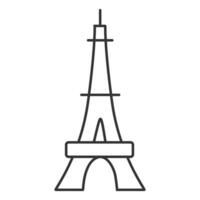 simple Eiffel tower outline icon landmark of France symbol vector