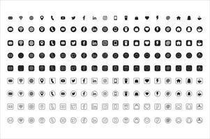 Collection of Connect Icons.Contact us icon set.Contact and Communication Icons.Set of Communication icon.Set of Social media icon Facebook,Instagram, Twitter, Youtube vector