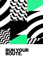 layout template design for run, championship or sports event. Layout design with abstract running track on stadium with lane. Design for flyer, poster, cover, brochure, banner or background. vector