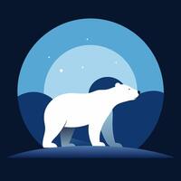Polar Bear Illustration for Business Use Featuring Minimalist Design and Cold Colors vector