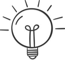 Hand drawn light bulb on white background, idea concept vector