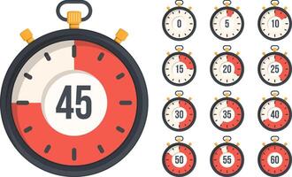 Stopwatch with different time collection vector