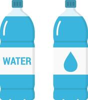 Plastic bottles with water, flat style vector