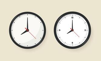 Old analog wall clock realistic minimal illustration design vector