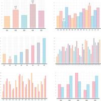 Set of transparent bar graphs, business infographics vector