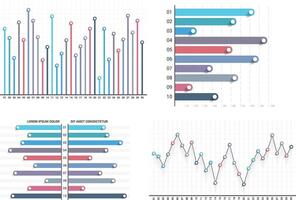 Bar and line graphs vector