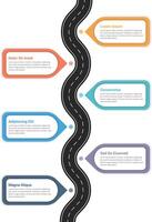 Road infographics - road and six pointers with place for your text vector