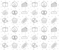 Seamless pattern for bakery with line icons vector