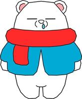 Cute Sniffling Polar Bear Illustration vector