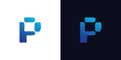 Simple and modern P logo design for IT business vector