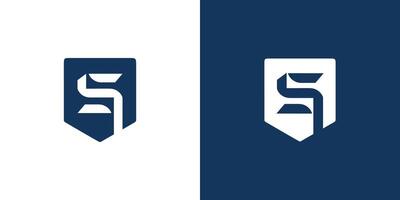 Strong and modern initial S security logo design vector