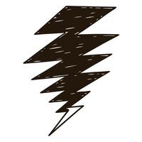 lightning bolt silhouette in black on a white background . vector