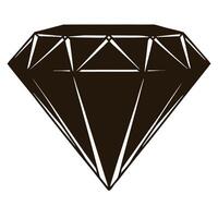 diamond icon silhouette in black on a white background art. vector