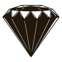 diamond icon silhouette in black on a white background design. vector