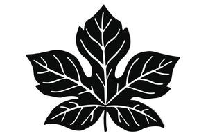 leaf silhouette silhouette in black on a white background art. vector