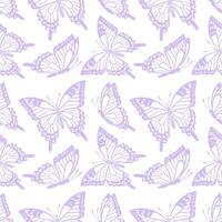 A seamless illustration featuring delicate flying swallowtail butterflies in soft pastel purple hues. This elegant design captures the grace of nature, ideal for various creative projects vector
