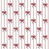 Red striped with bows. Seamless fabric design pattern vector