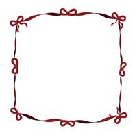 Frame design with hand drawn cute red bows. Valentine'd Day design element vector