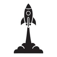 Rocket Silhouette Launching into Space vector