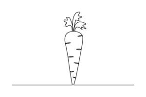 carrot one line art drawing continuous isolated on white minimalist design vector
