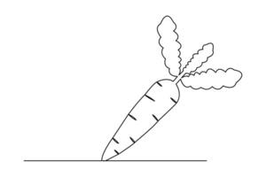 carrot single line art drawing continuous isolated on white minimalist style vector