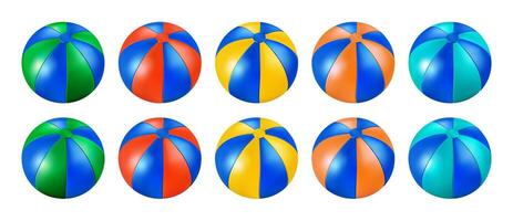 Circus clown ball, summer inflatable pool toy. isolated 3d vector